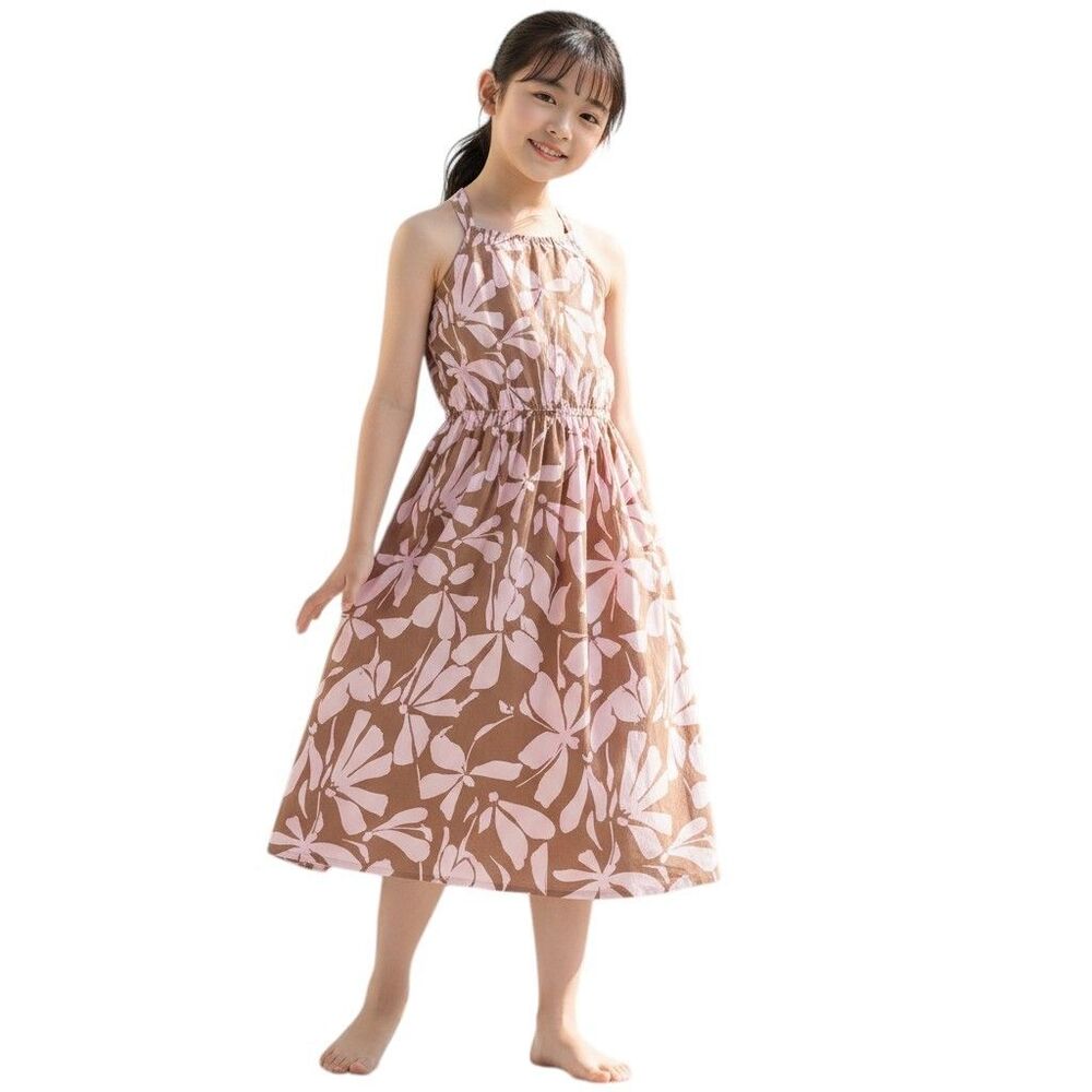 Carter's Girls 10 Pink Brown Floral Smocked Sleeveless A-Line Summer Sundress